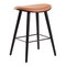 Saddle 26" Contemporary Counter Stool in Wood and Faux Leather with Metal - Set of 2